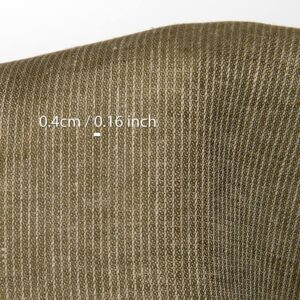 Tkanina lniana brąz mchu w paski