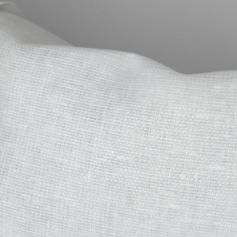 Off-white natural linen fabric in tiny check pattern