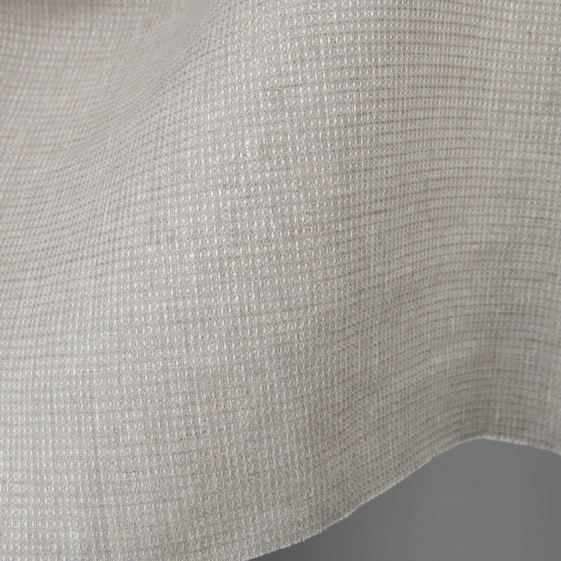 Natural with white linen fabric in small checks