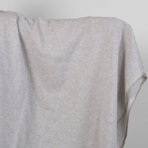 Washed linen cotton fabric greyish brown melange