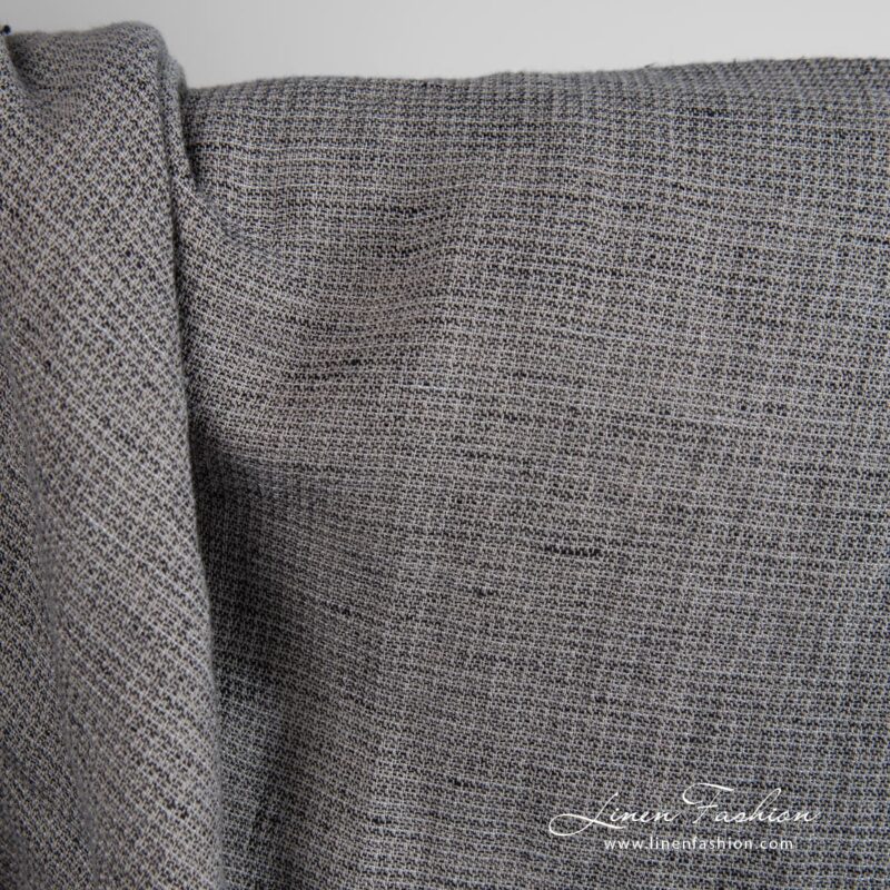 Wide linen cotton fabric in brown, specially washed to increase softness