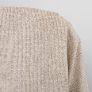 Wide washed linen cotton fabric white and brown, dobby