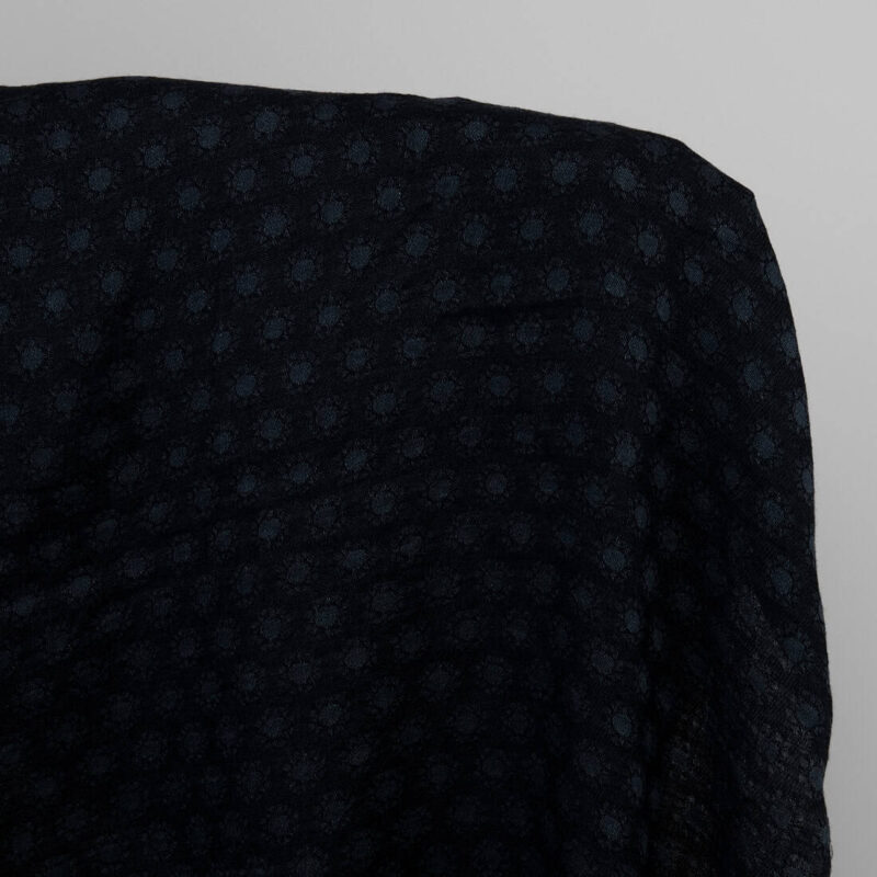 Black linen wool fabric