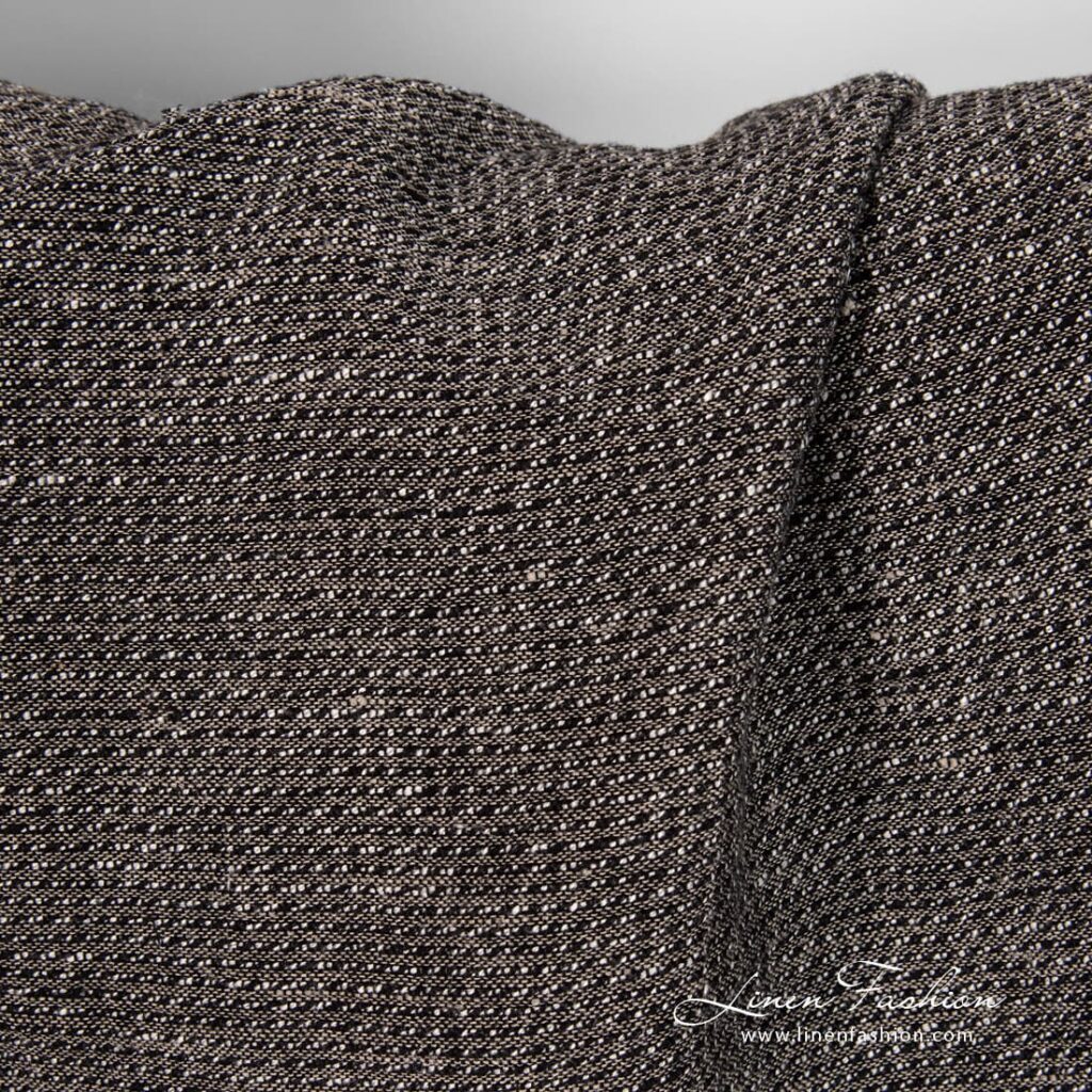 Prana tkanina w czarno 2 Linen cotton black melange fabric