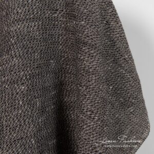 Prana tkanina w czarno 8 Linen cotton black fabric dobby pattern