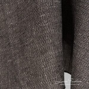 Prana tkanina w czarno 7 Linen cotton black melange fabric dobby pattern