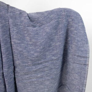 Granatowa prana tkanina lniano - bawełniana 5 linen cotton washed blue fabric