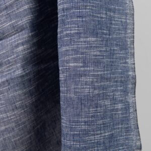 Granatowa prana tkanina lniano - bawełniana 8 linen cotton washed blue fabric, striped