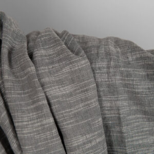 Ciemna szara prana tkanina lniano - bawełniana 6 Dark grey linen blend fabric washed texture