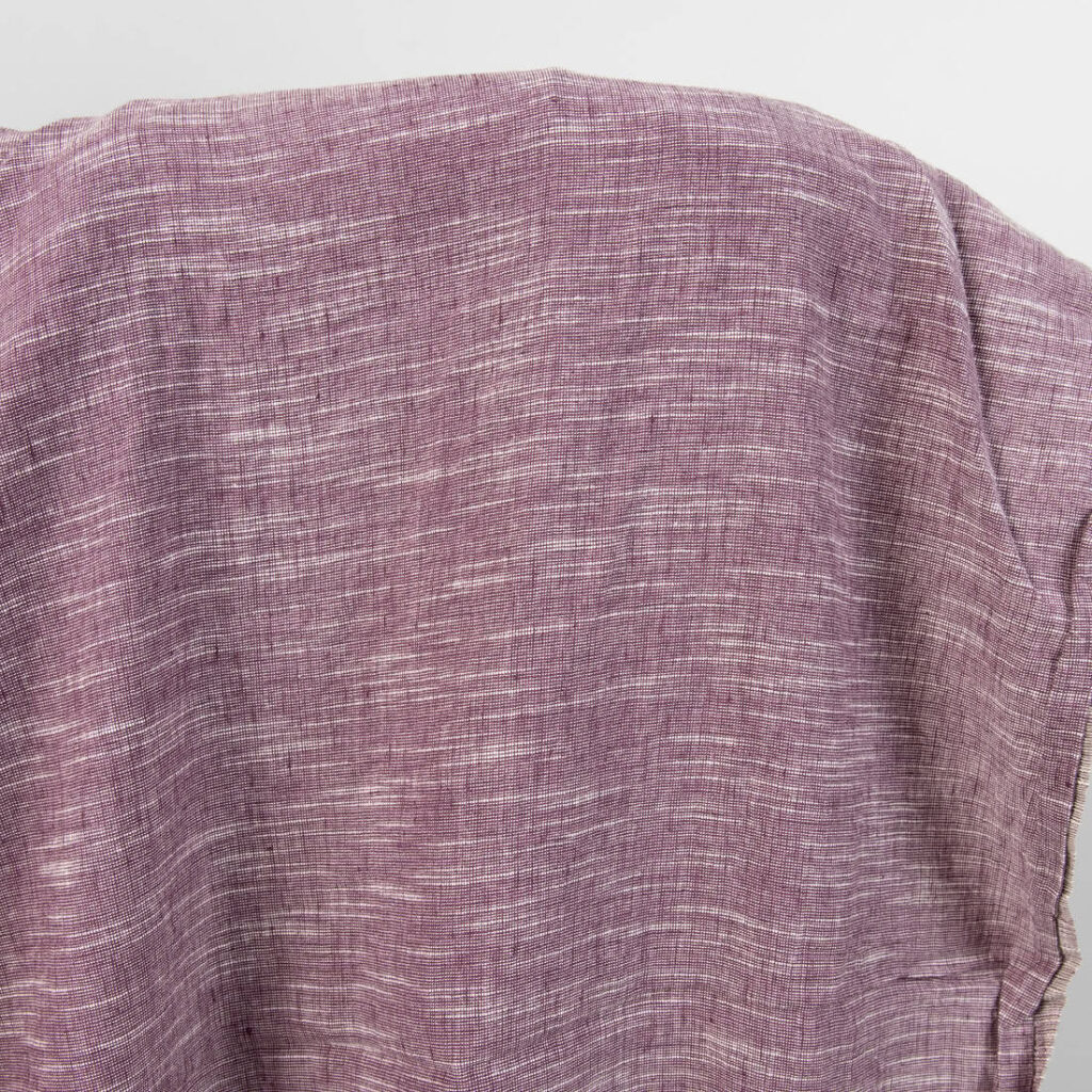 Prana tkanina fioletowy melanż 2 linen cotton purple washed fabric, striped