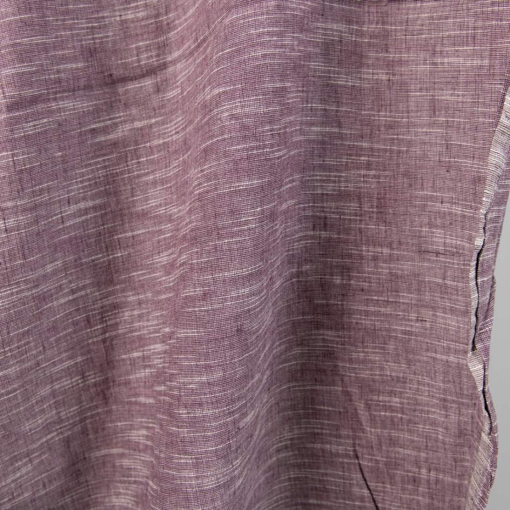 Prana tkanina fioletowy melanż 4 linen cotton purple washed fabric, iregular