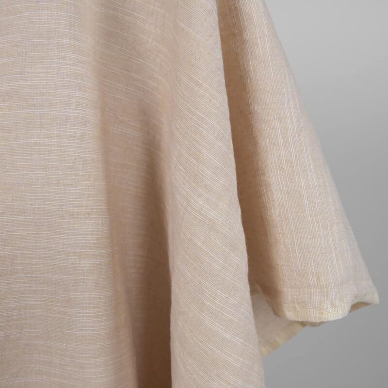 Washed linen cotton fabric yellowish pink colour edge