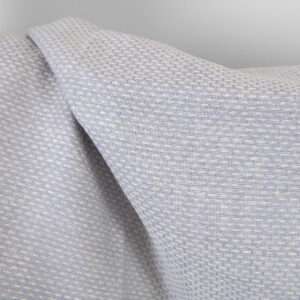 Len z wełną fioletowy i biały drobny wzorek