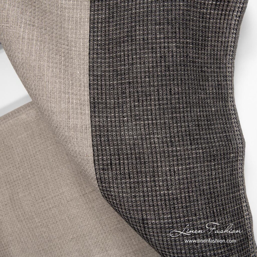 Len czarne 1 Narrow width linen fabric