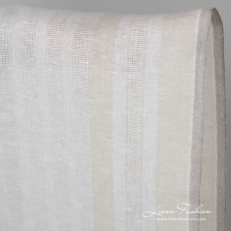 Off white fabric with stripes.