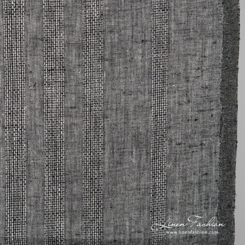 Black grey linen fabric.