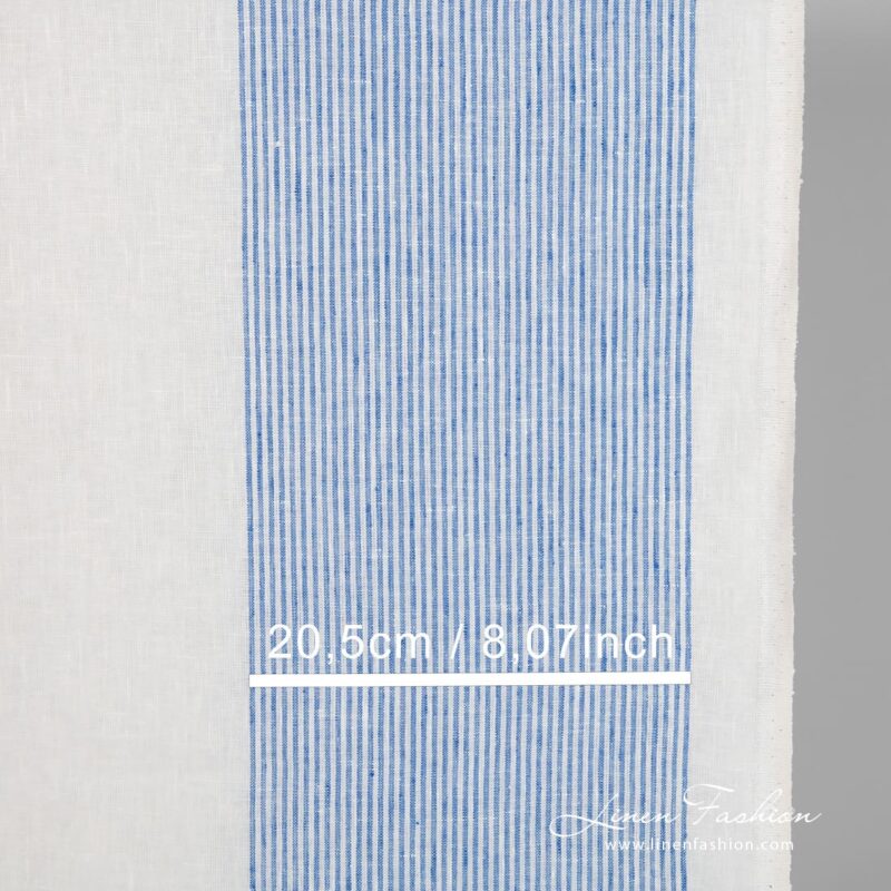 Linen fabric in vertical stripes