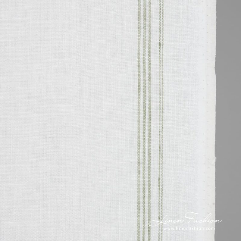 White linen fabric with stripes