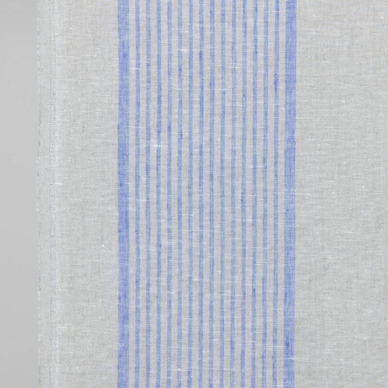 linen towel fabric blue stripes tiny