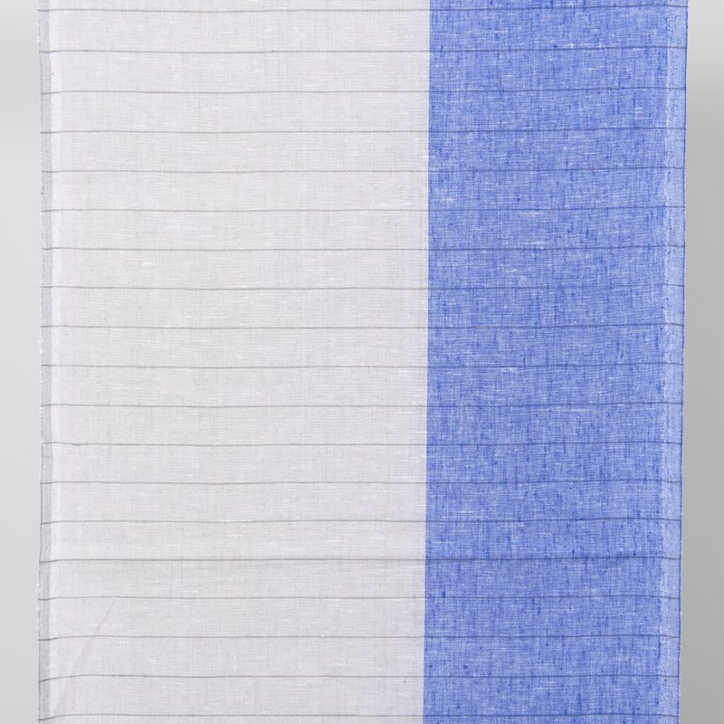 Tkanina melanż niebieski 1 linen towel fabric beige blue