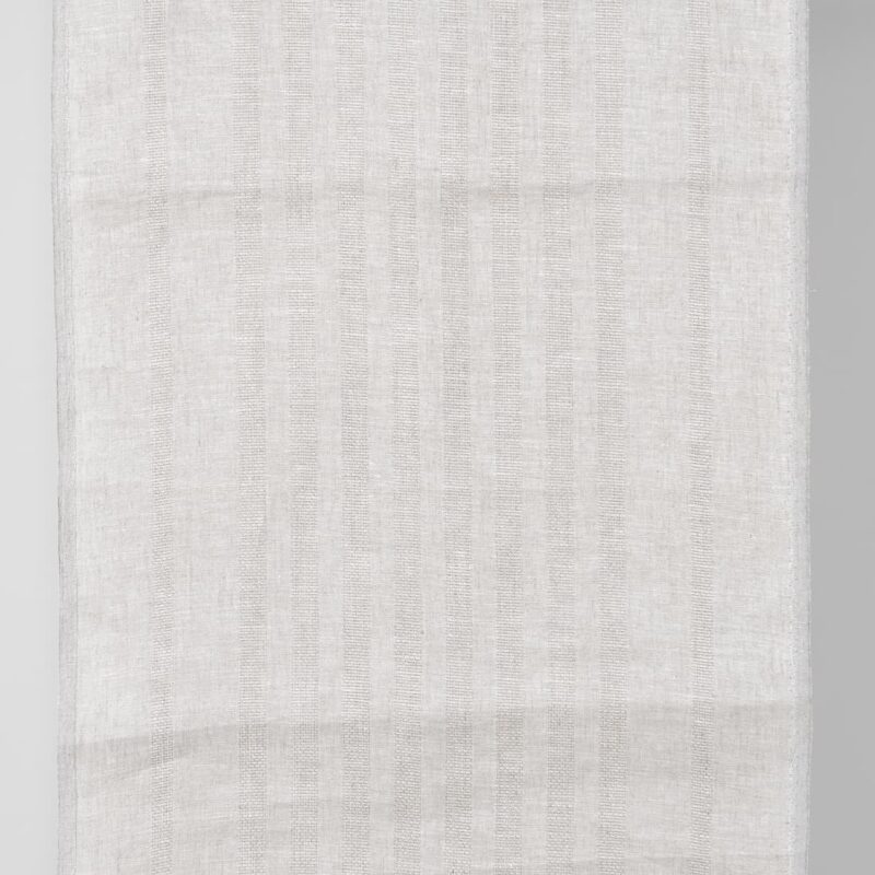 Narrow linen fabric natural and white with textured stripes