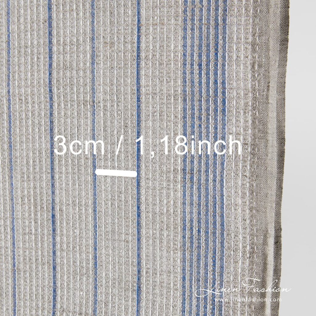 Wąska, jasnoszara tkanina lniana 2 Light grey linen fabric.