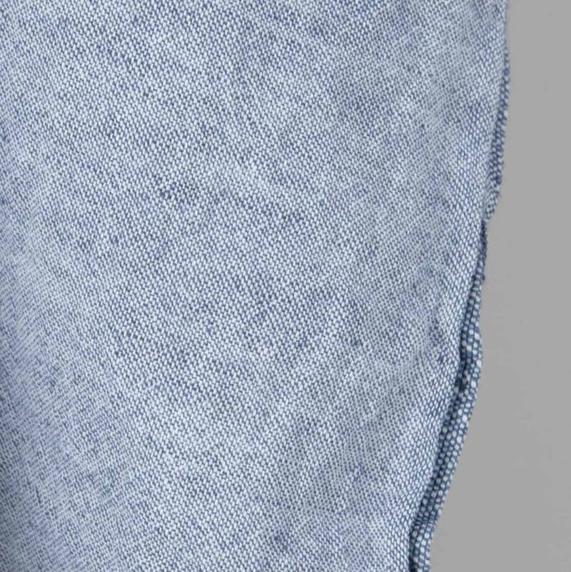 Wide washed linen cotton fabric white and blue mix, specially washed