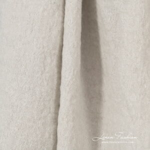 linen wool jacquard fabric grey sand color.