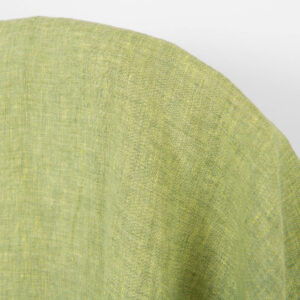 Tkanina lniana melanż jasny żółty i zielony, prana