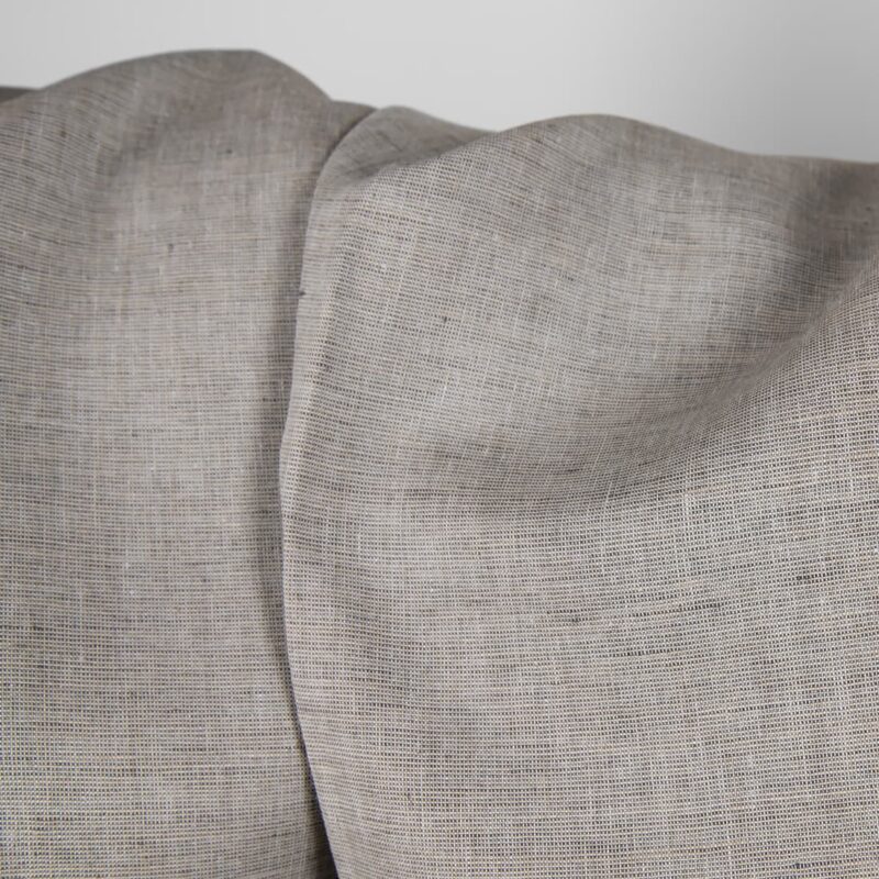 Linen fabric grey-brown and anthracite, 100% linen
