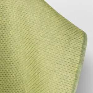 Tkanina lniana jasnożółta i zielona w groszki