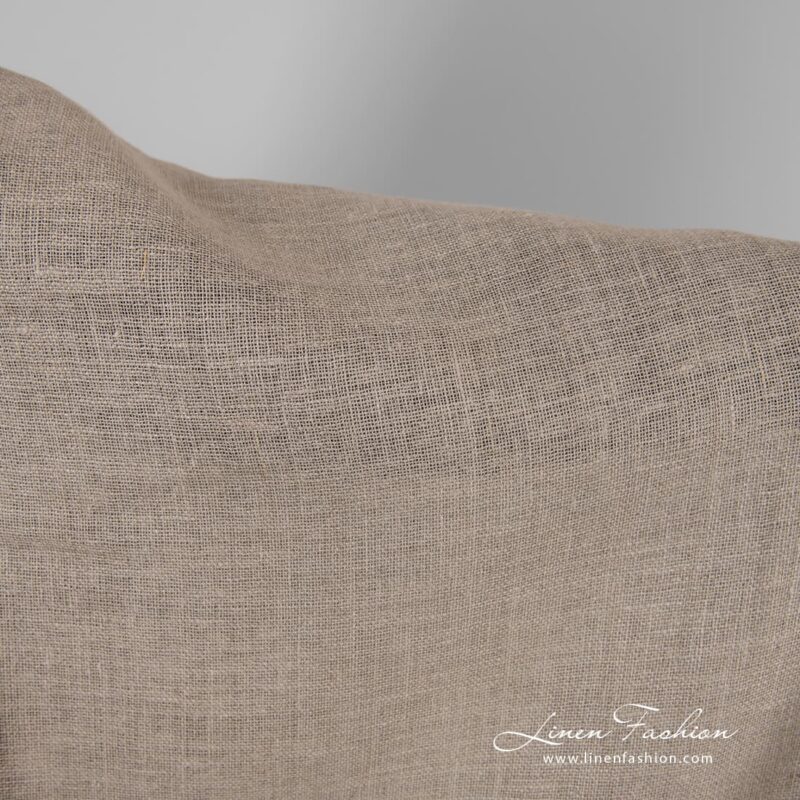 Linen fabric in natural grey color