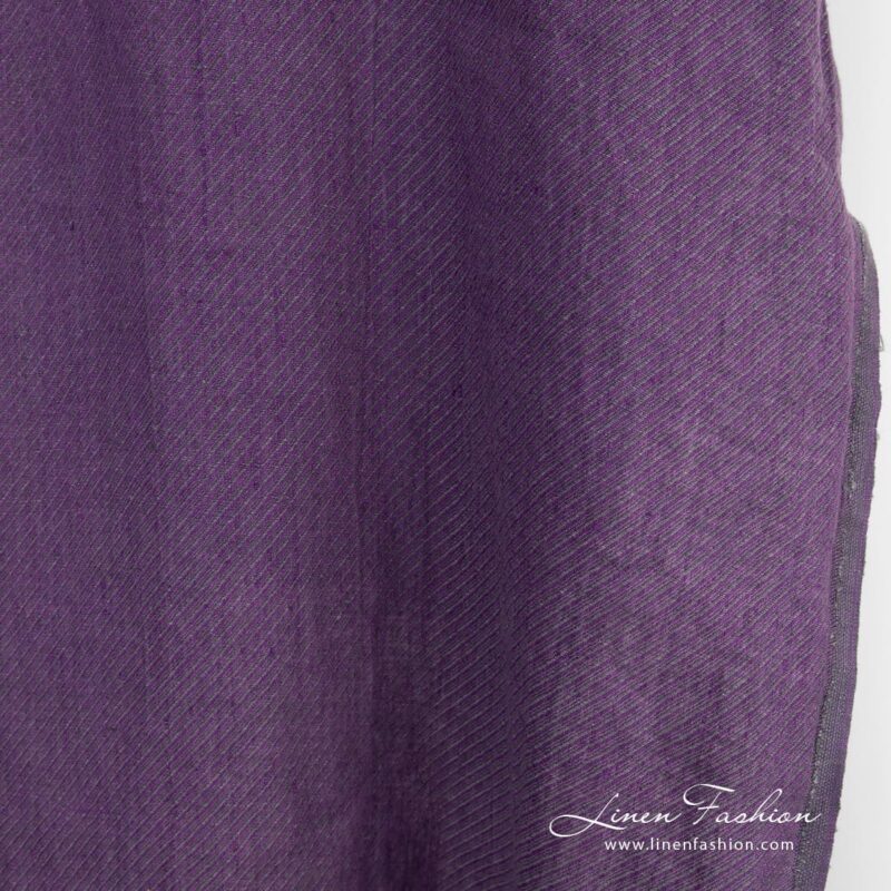 Violet linen fabric, specially washed