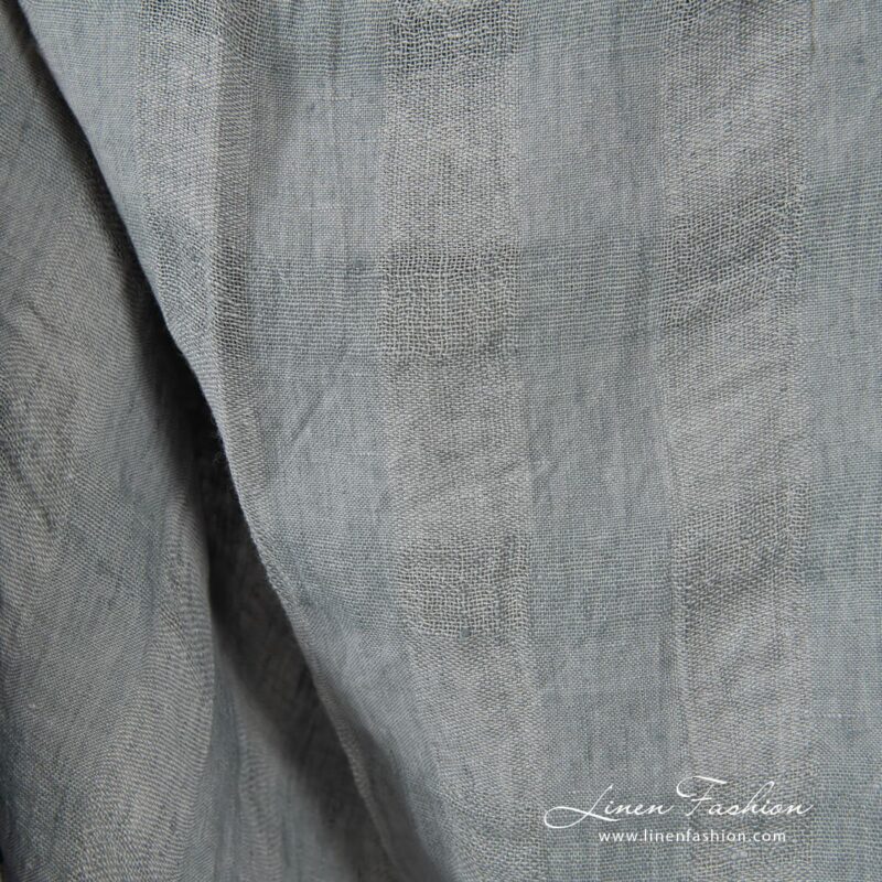 Linen fabric in grey checks