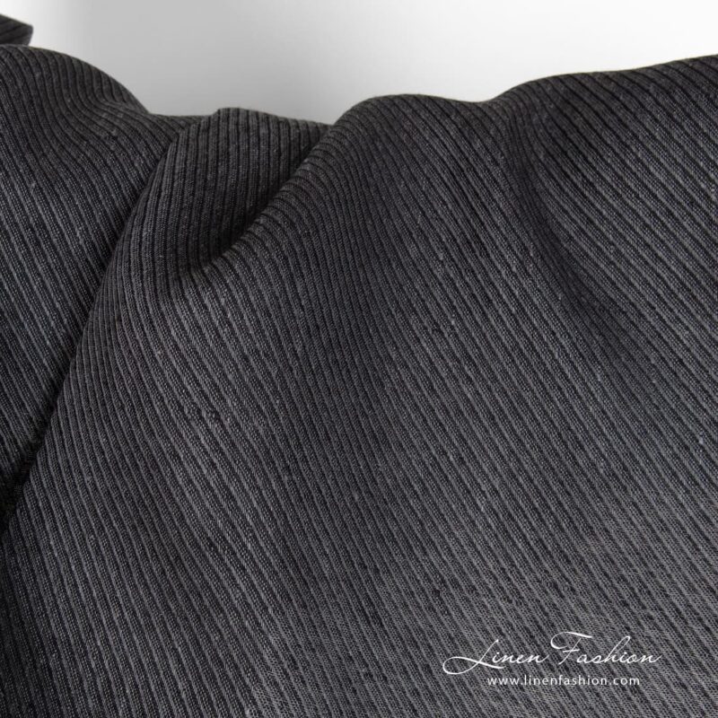 Grey linen fabric in twills