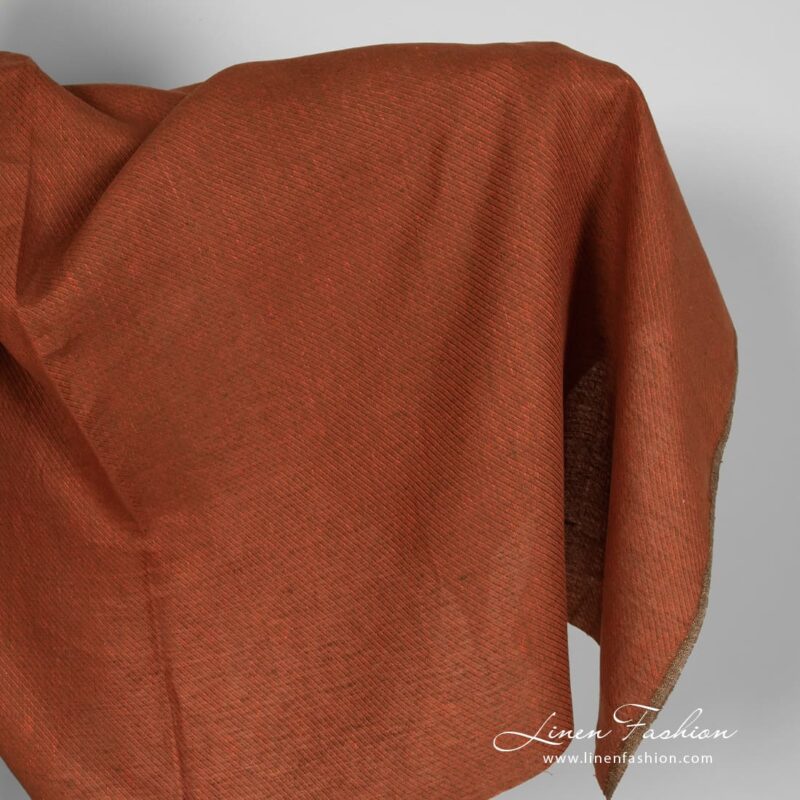 Rust orange linen fabric