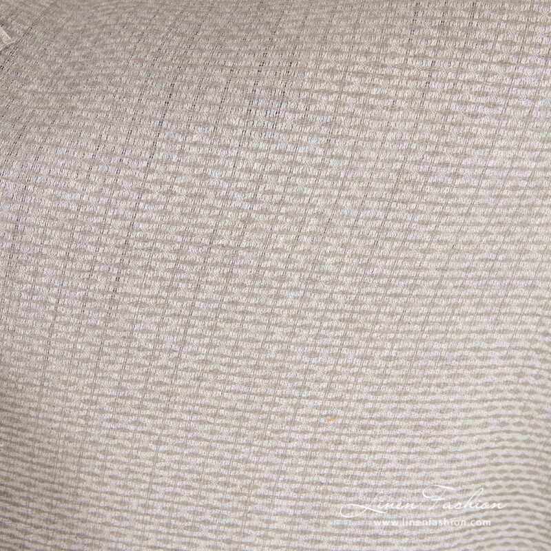 Natural linen fabric in dobby pattern