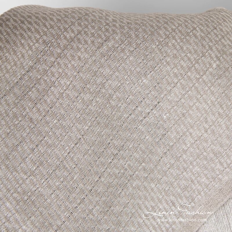 Natural linen fabric in diamond pattern