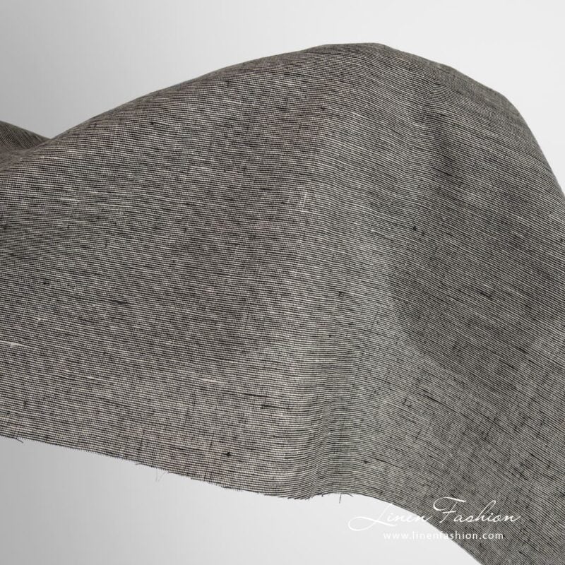 Greyish black linen fabric