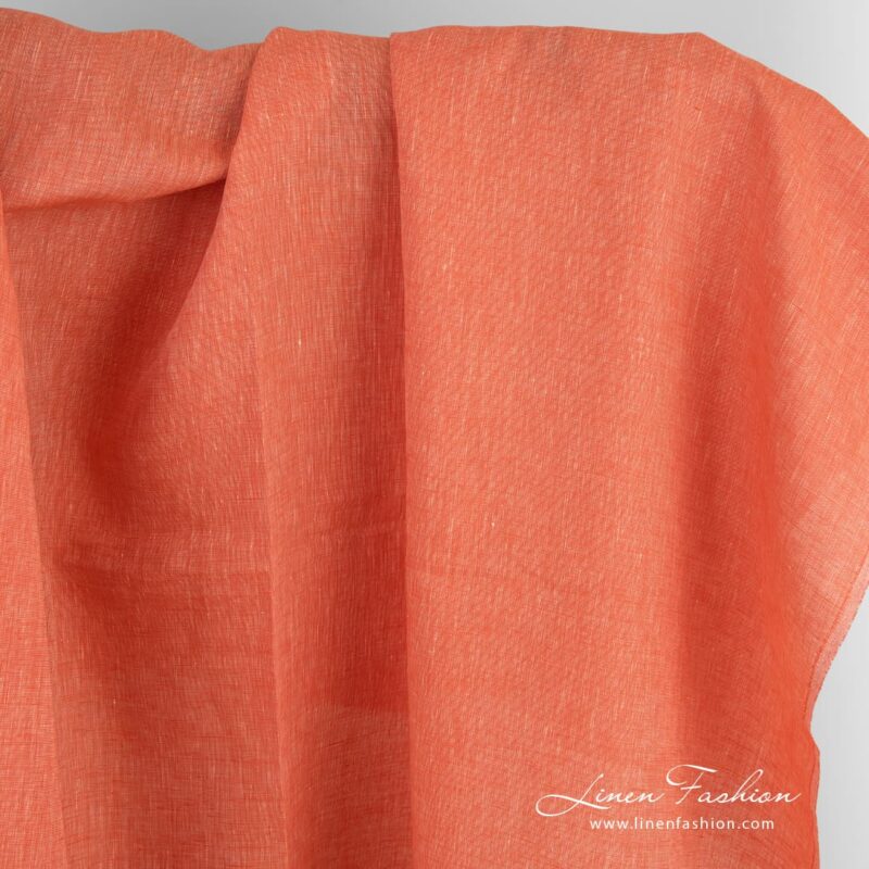 Linen fabric in red and yellow melange