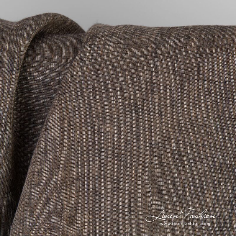 Brown 100% linen fabric