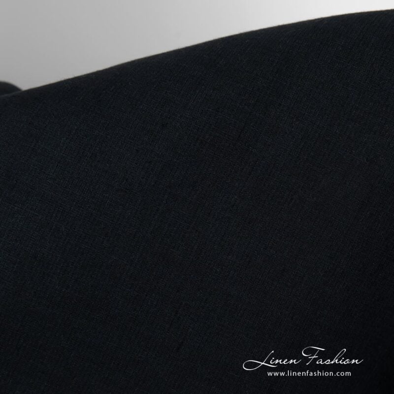 100% linen fabric in dark blue color