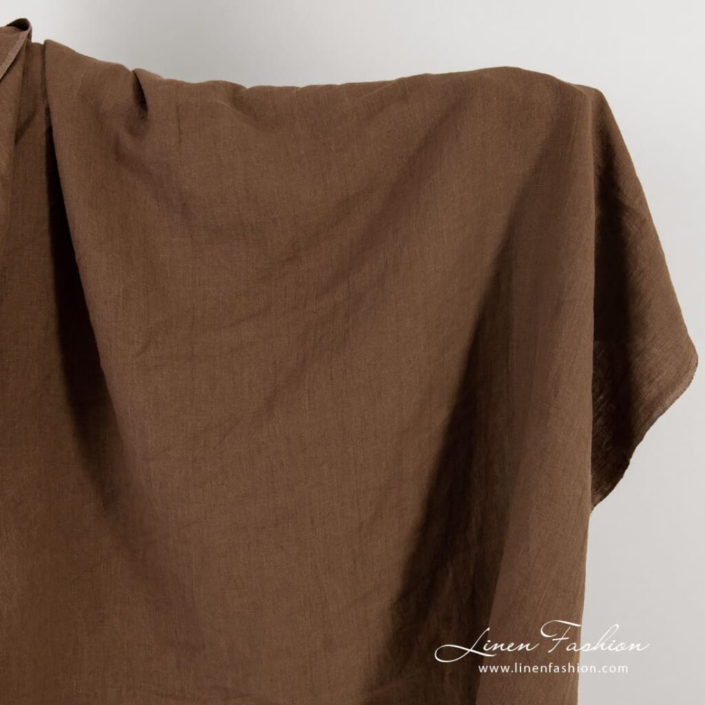 Brown linen fabric