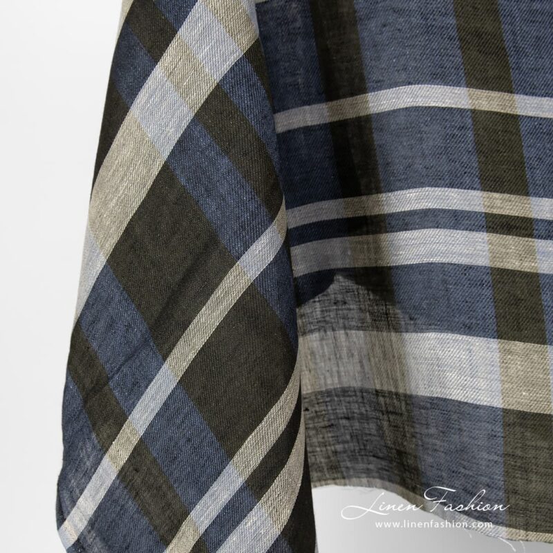 Linen fabric in blue colour.