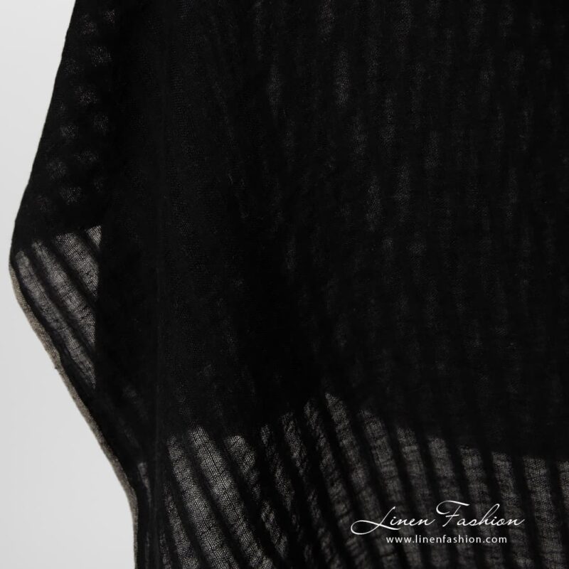 Black dyed 100% linen fabric.