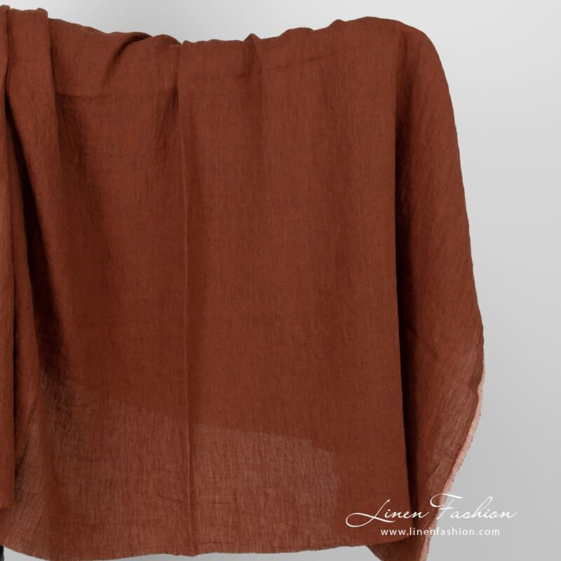 Cinnamon linen fabric