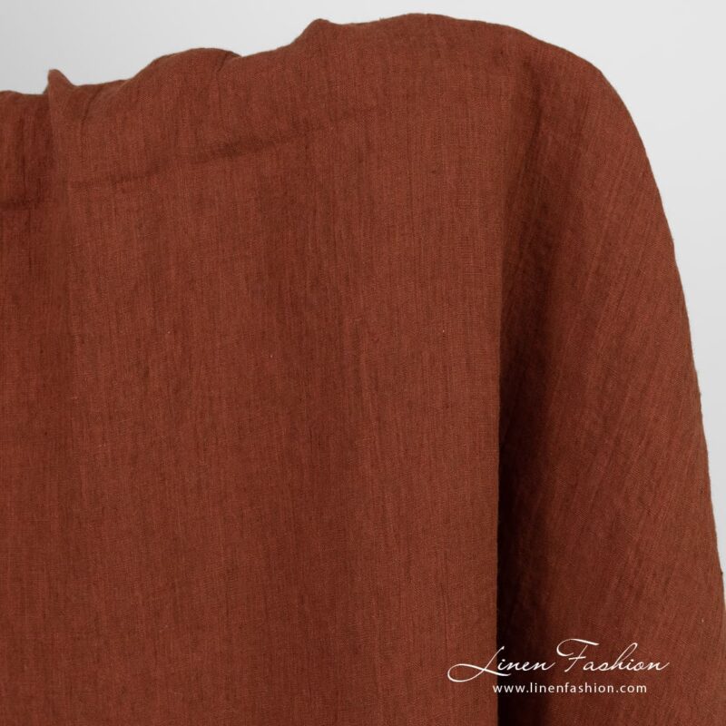 Cinnamon Brown Linen Fabric