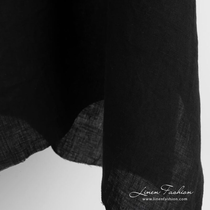 Black linen fabric, perfect for clothes or home textile