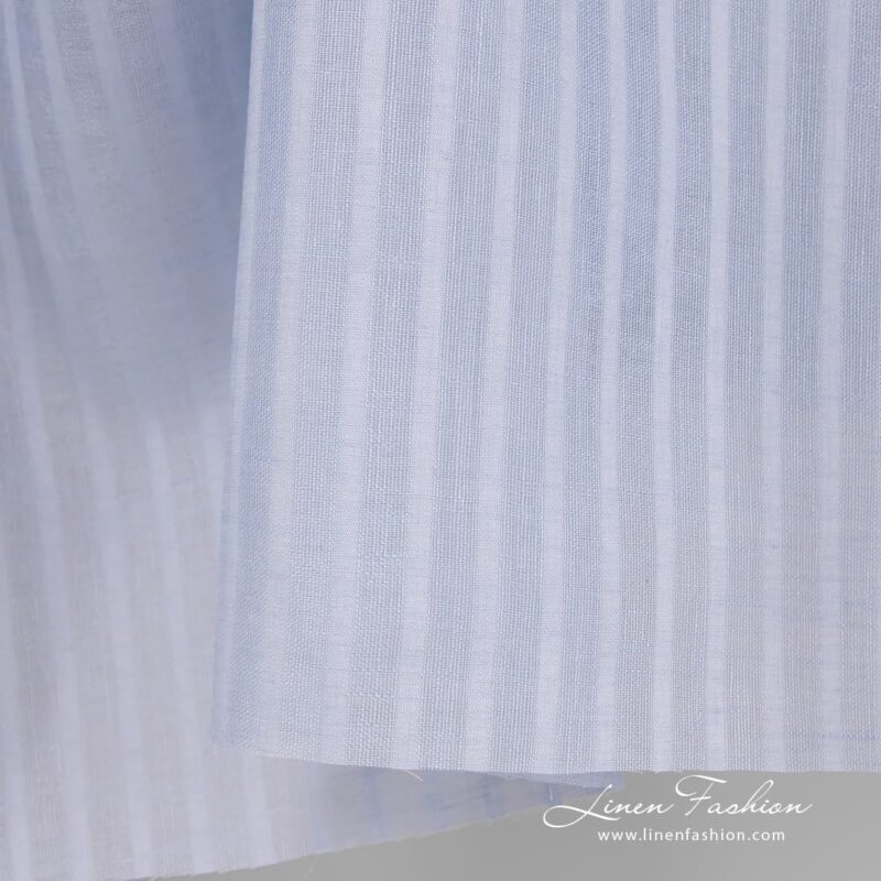 100% linen fabric in light blue colour.