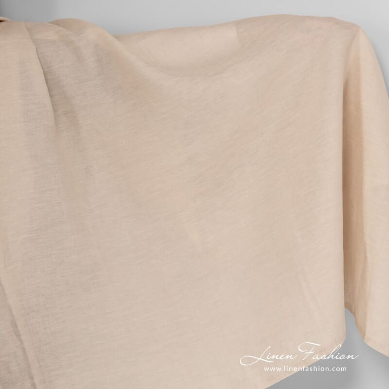 Cream melange linen fabric.